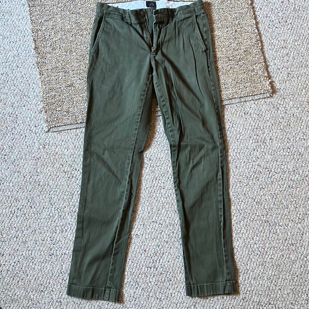 Olive Green J Crew Stretch Chinos 29x32